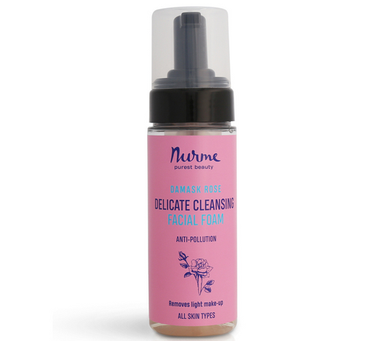 Nurme Rose Face Cleansing Foam 150ml bottle with Damask rose label and foaming pump