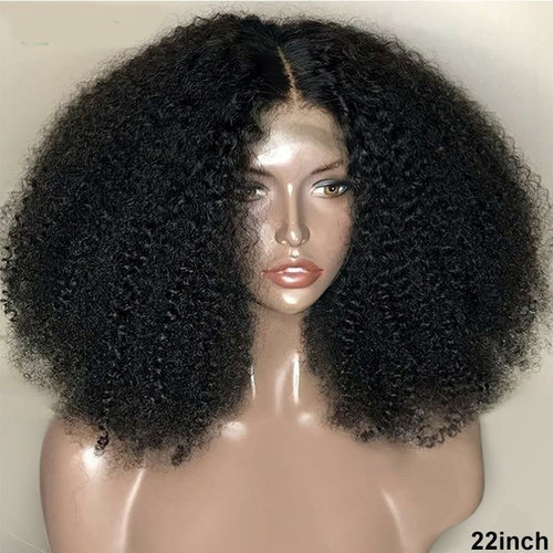 BeuMax Brazilian 13x4 Afro Kinky Curly lace front remy human hair wig 13x4 Swiss lace 180% density