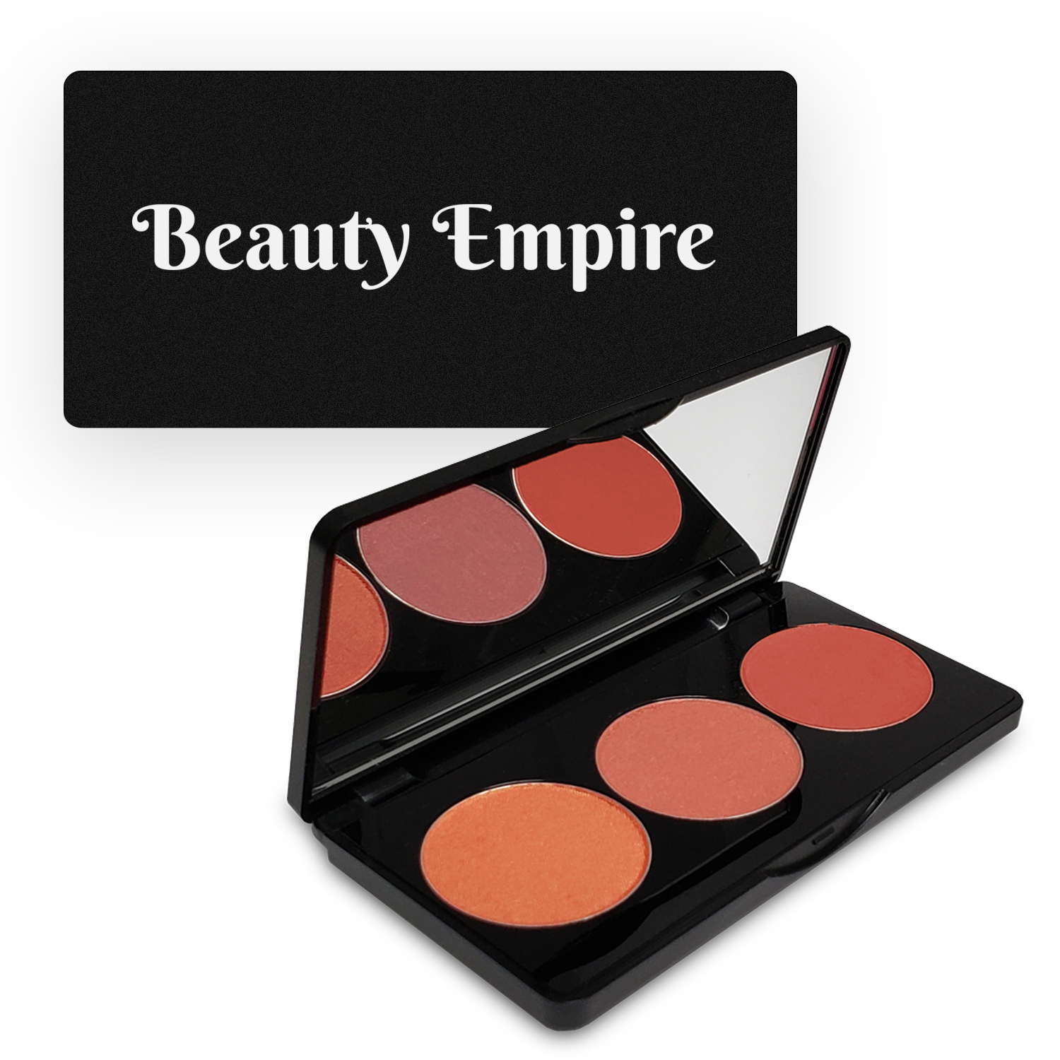 Kandy Kiss Blush Palette trio compact with three pink to coral blush pans, silky texture, cruelty-free formula