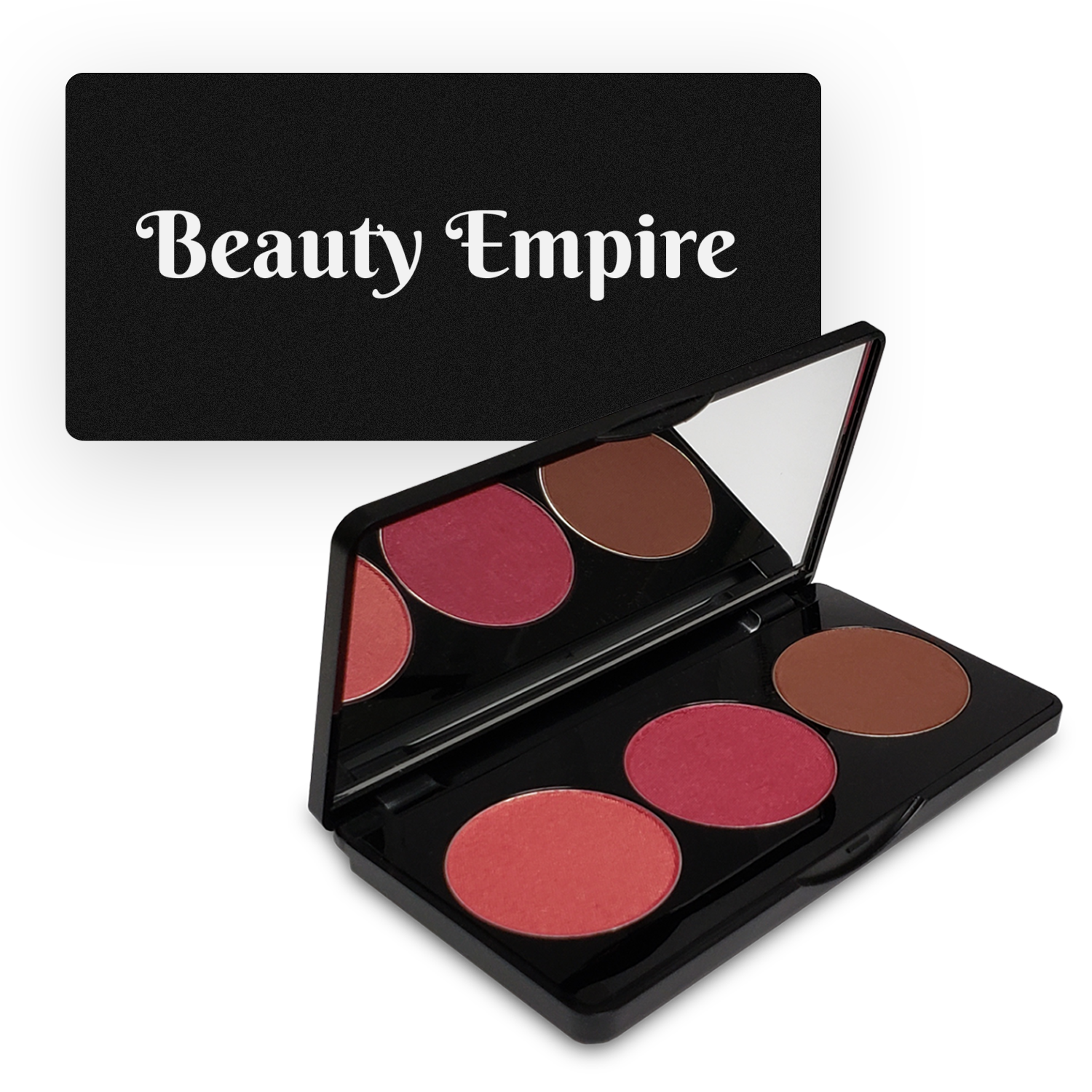Burgundy Wine Blush Trio palette three burgundy powder pans with sculpting brush and 36.5mm wells