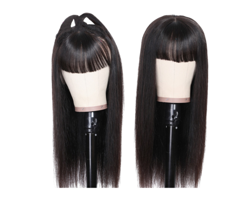Straight Remy Wig With Bangs
