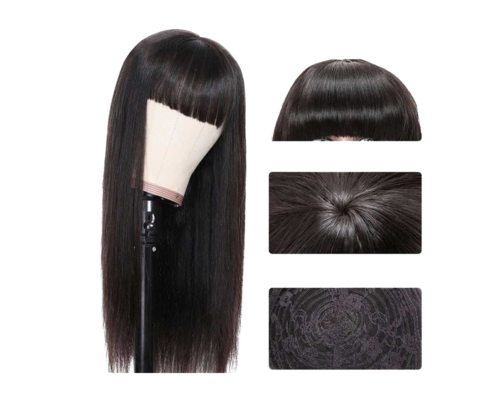 Straight Remy Wig With Bangs