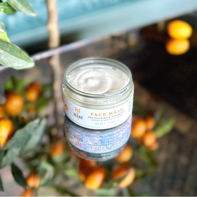 Revitalising & Hydrating Face Mask 100 ml tube with Vegan Fox label unscented recycled plastic tube aluminium cap