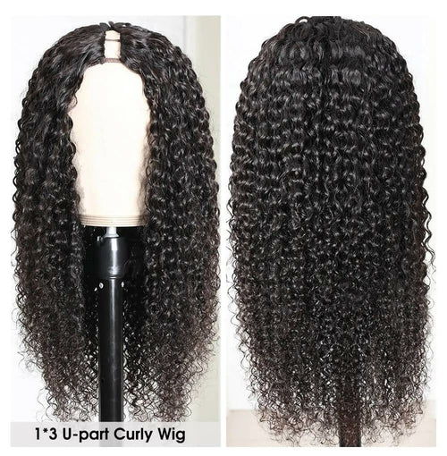 U-Part Jerry Curl Remy Wig