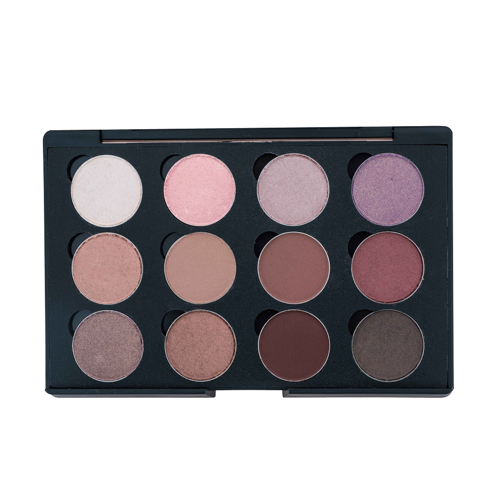 Nude Creamy Eyeshadow Palette 12 neutral matte and shimmer pans compact layout Made in Canada