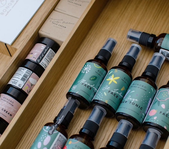 Lemon Balm Face Tonic 50 ml clear bottle labeled Melissa officinalis distillate in spring-water vapour