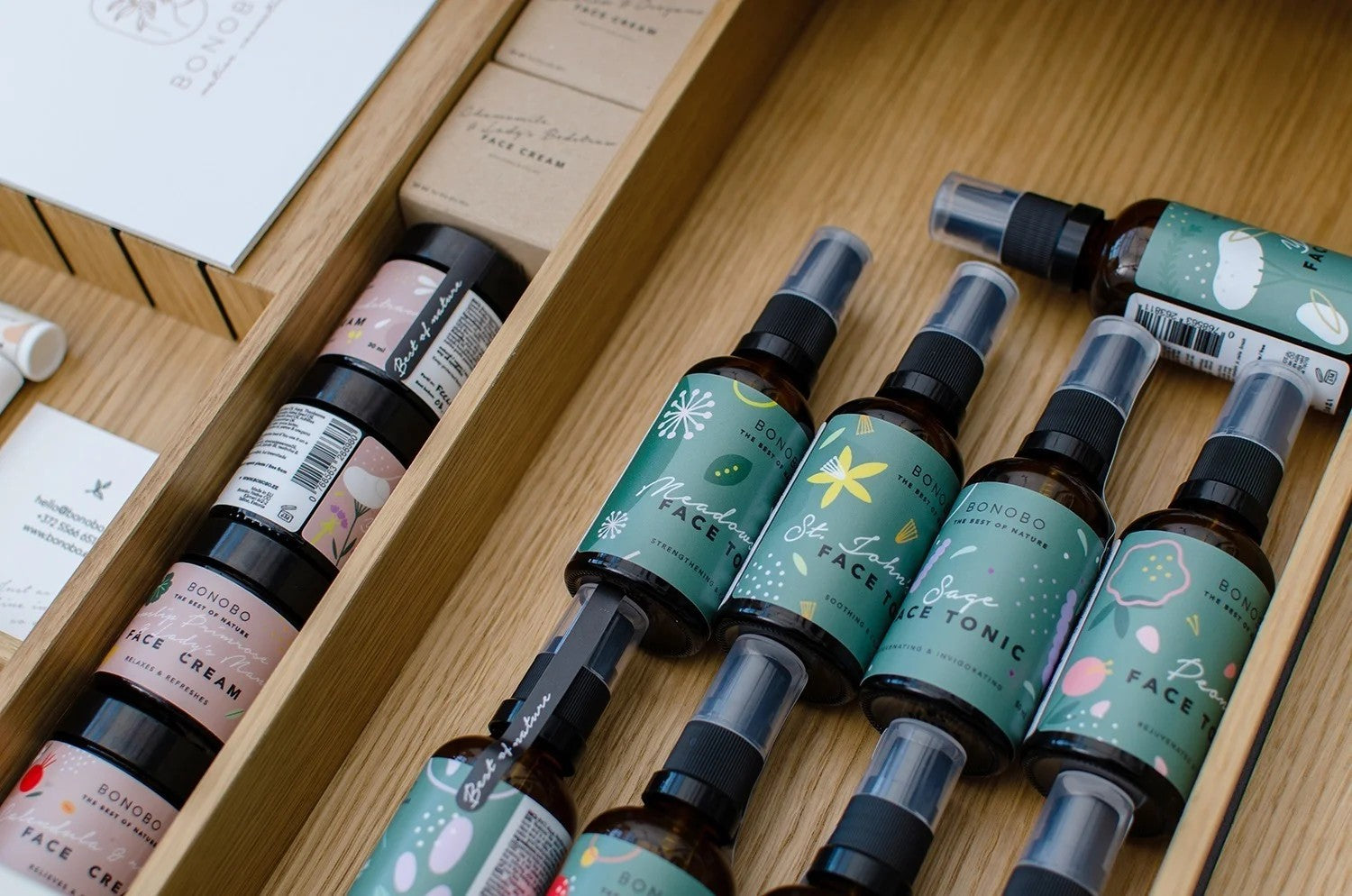 Lemon Balm Face Tonic 50 ml clear bottle labeled Melissa officinalis distillate in spring-water vapour