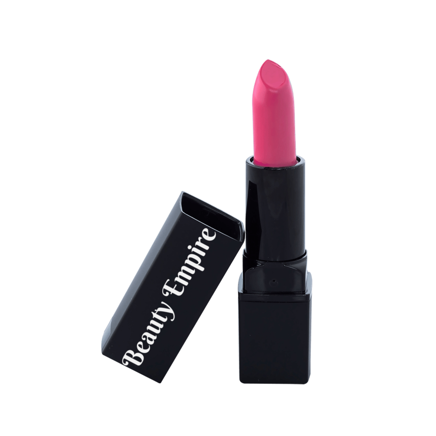 Shocking Pink liquid lipstick tube with doe-foot applicator matte to satin long-lasting formula with Vitamin E and plant oils