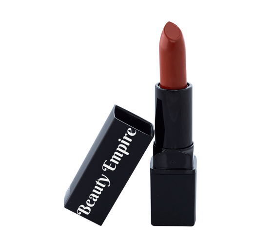 Ravishing Rose satin lipstick tube in warm rose shade #BB4843 with creamy satin finish and 0.1 oz size