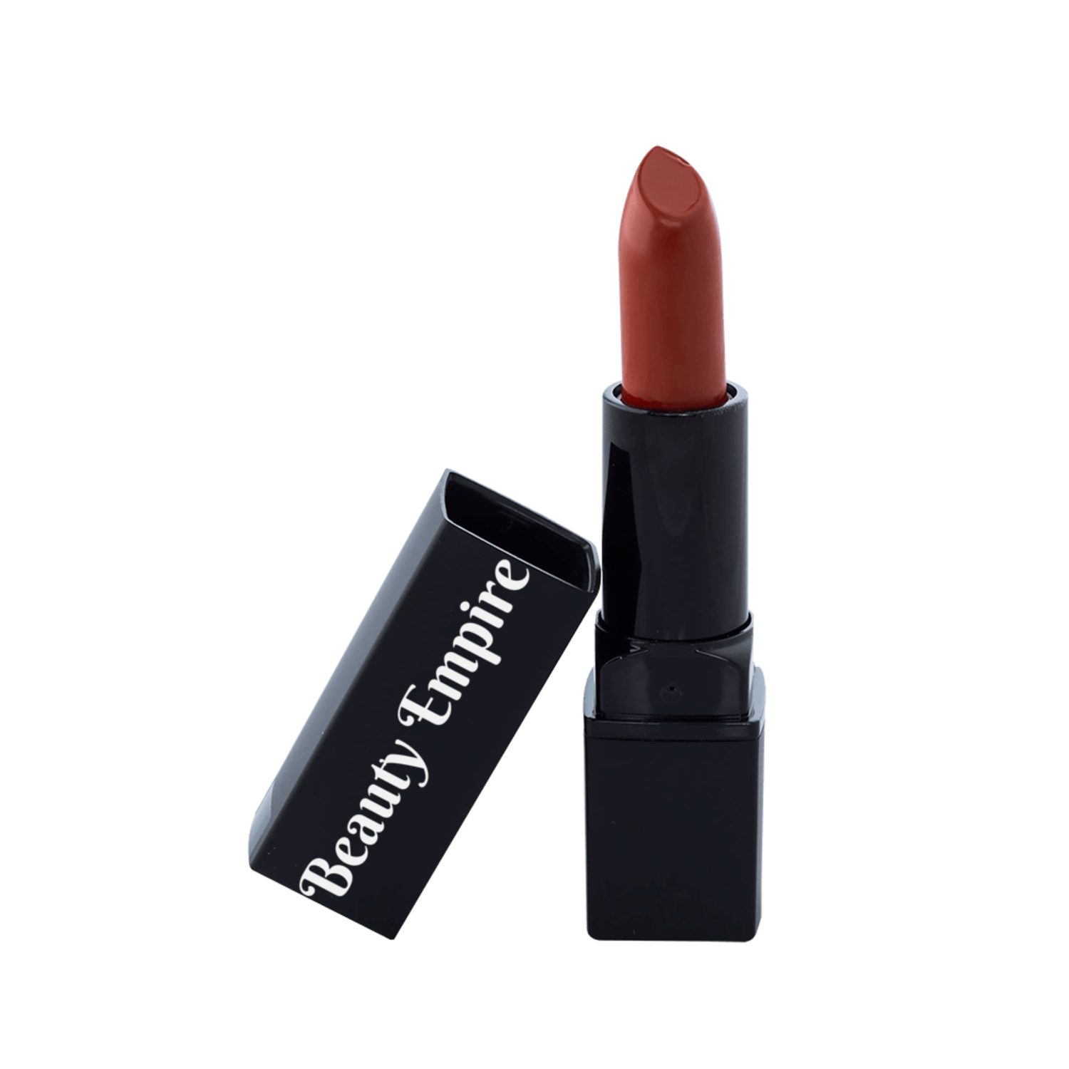 Ravishing Rose satin lipstick tube in warm rose shade #BB4843 with creamy satin finish and 0.1 oz size