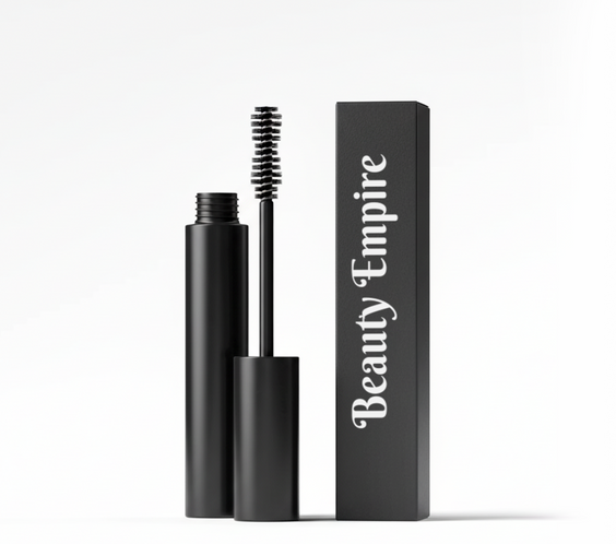 Mascara Black tube and wand with curved brush showing glossy clump-free black formula cruelty-free GMP Toronto
