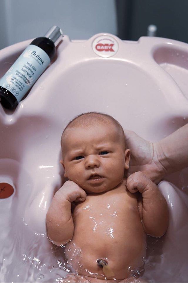 Mild Baby Shampoo & Body Wash 200ml bottle labeled fragrance-free organic vegan made in Estonia