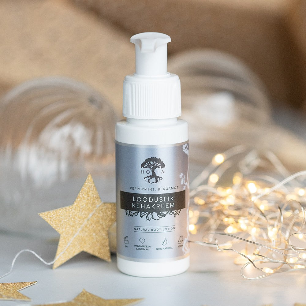 Natural Body Cream Mint and Bergamot 50 ml pump bottle