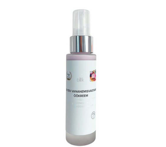 Nourishing Anti-Ageing Night Cream 50ml jar labeled lavender and black garlic natural vegan